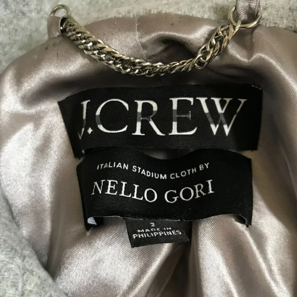 NWOT JCREW Cocoon Coat Jacket Womens 2 Gray Italian Stadium Cloth Wool J5536 NEW